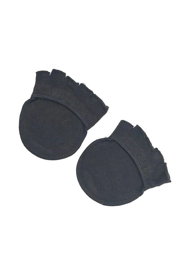 Women's Toe Socks Summer Thin Half-Toe Socks, Absorbent Bottom Padded Liner Socks for High Heels, Split-Toe Forefoot Socks Black,One Size