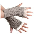 thumbnail image 1 of PMVFHDE Women's Winter Cute Lace Edge Knitted Fingerless Gloves, Fashion Thermal Half Finger Gloves for Cold Grey，One Size, 1 of 5
