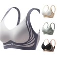 thumbnail image 1 of PMVFHDE Women's Wireless Seamless Smooth Comfort Wirefree T Shirt Bra Lightweight Breathable Daily Wear Unlined Pullover Style Blue - XXXXL, 1 of 8