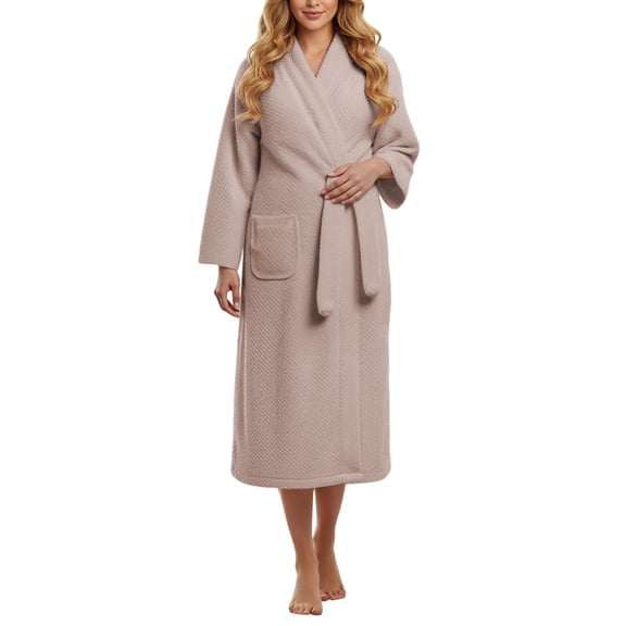 PMVFHDE Womens Autumn Winter Coral Comfortable Solid Color Couple Sleep Robe Soft Skin Friendly Womens Robes Khaki，One Size