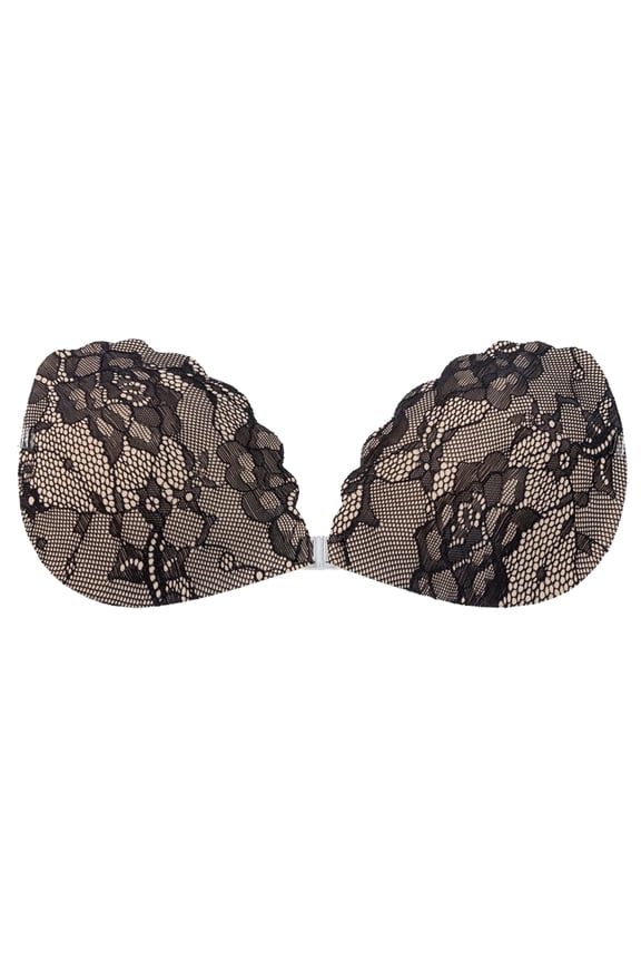 Womens Bras Strapless Self Lift Bra Push Up Silicone Gel Padded Wedding Party Underwear Black