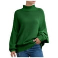 thumbnail image 1 of PMVFHDE Womens Knit Sweater Batwing Sleeve Roll Neck Europe Style&nbsp;Cozy Sweaters For Women&nbsp;For Winter Wear GN2,XL, 1 of 6