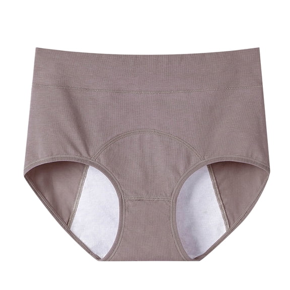 PMVFHDE Womens Comfortable Cotton Menstrual Underwear 4 Layer Leak-Proof Period Sanitary Briefs Panties For Women Coffee，XL