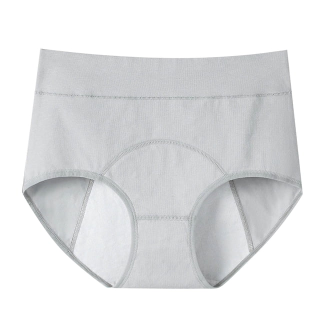 PMVFHDE Womens Comfortable Cotton Menstrual Underwear 4 Layer Leak-Proof Period Sanitary Briefs Panties For Women Grey,XL