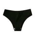 thumbnail image 1 of PMVFHDE Womens Comfortable Medium Waist Underwear All Season Cotton Gusset Breathable Solid Color Briefs Cotton Underwear For Women Black，XL, 1 of 3