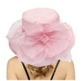 thumbnail image 1 of PMVFHDE Womens Dress Hat Wide Leaf Flower Bridal Shower Sun Hat Beach Hat For Elegant Outdoor Occasions Pink, 1 of 5