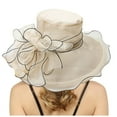 thumbnail image 1 of PMVFHDE Womens Dress Hat With Wide Leaf Flower Beach Hats For Women Bridal Shower Sun Block Elegant And Casual Beige, 1 of 5