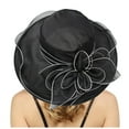thumbnail image 1 of PMVFHDE Womens Dress Hat With Wide Leaf Flower Beach Hats For Women Bridal Shower Sun Block Elegant And Casual Dark Gray, 1 of 5