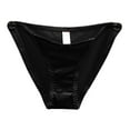 thumbnail image 1 of PMVFHDE Womens French Bow Hollow Out Low Waist Seamless Satin Triangle Briefs Comfortable Underwear Panties For Women Black，XL, 1 of 3