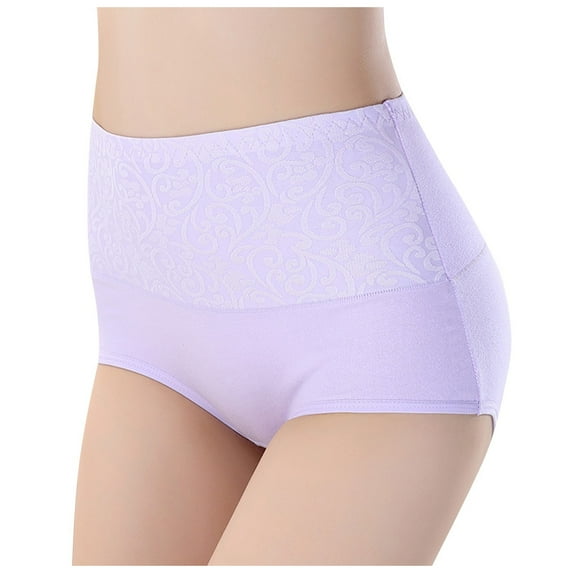 PMVFHDE Womens High Waist Lace Trim Solid Color Breathable Plus Size Wide Band Triangle Briefs Plus Size Underwear For Women C，L