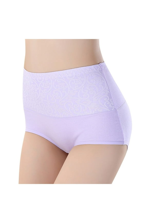 Womens High Waist Lace Trim Solid Color Breathable Plus Size Wide Band Triangle Briefs Plus Size Underwear For Women C,XXXXL