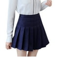 thumbnail image 1 of PMVFHDE Womens High Waist Pleated Mini Skirt Casual A Line Tennis Skirts For Women Solid Color Trim Short Skirt Navy, 1 of 6