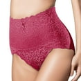 thumbnail image 1 of PMVFHDE Womens High Waist Seamless Sheer Lace Underwear Support Solid Color Triangle Briefs High Waisted Underwear For Women Wine，M, 1 of 5