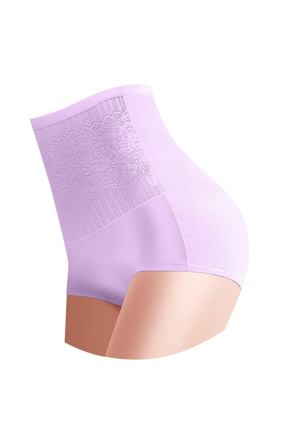 Womens High Waist Shapewear Support Briefs Body Shaping Seamless Workout Underwear Womens Underwear Purple,XXL