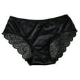 thumbnail image 1 of PMVFHDE Womens Hollow Out Thin Strap Underwear Comfortable Breathable Lace Satin Detail Briefs Womens Underwear Black，L, 1 of 4