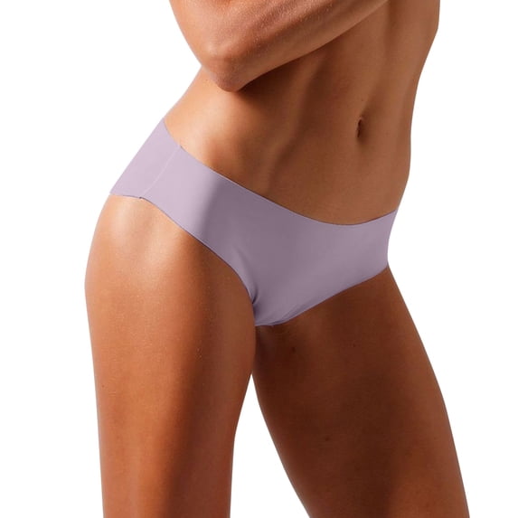 PMVFHDE Womens Ice Silk Seamless Sports Low Waist Solid Color Breathable Comfortable Briefs Womens Underwear Purple,L