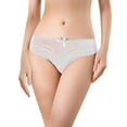 thumbnail image 1 of PMVFHDE Womens Low Waist Triangle Underwear For Girls Breathable Sheer Mesh Lace Trim Briefs Panties For Women White，XL, 1 of 5