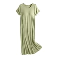 thumbnail image 1 of PMVFHDE Womens Nightgowns With Built In Bra O Neck Short Sleeve Sleepwear Casual Loose Nightshirts Soft Comfy Womens Nightgowns Green，L, 1 of 5