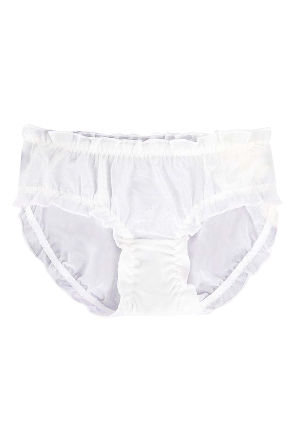 Womens Sheer Mesh Breathable Floral Plus Size Fashion Solid Color Triangle Underwear Plus Size Underwear For Women White,L