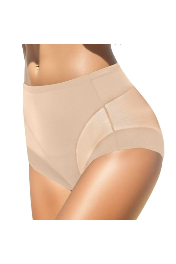Womens Sheer Mesh Triangle Underwear High Stretch Comfort Ice Silk Seamless Briefs Panties For Women Beige,M