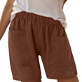 thumbnail image 1 of PMVFHDE Womens Shorts High Waisted Wide Leg Casual Athletic Comfortable Soft Breathable Summer Workout Running Yoga With Pockets Brown,M, 1 of 5
