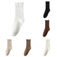 thumbnail image 1 of PMVFHDE Womens Socks Mid Calf Solid Color Cotton Plain Daily Casual Versatile Slouch Socks, 1 of 4