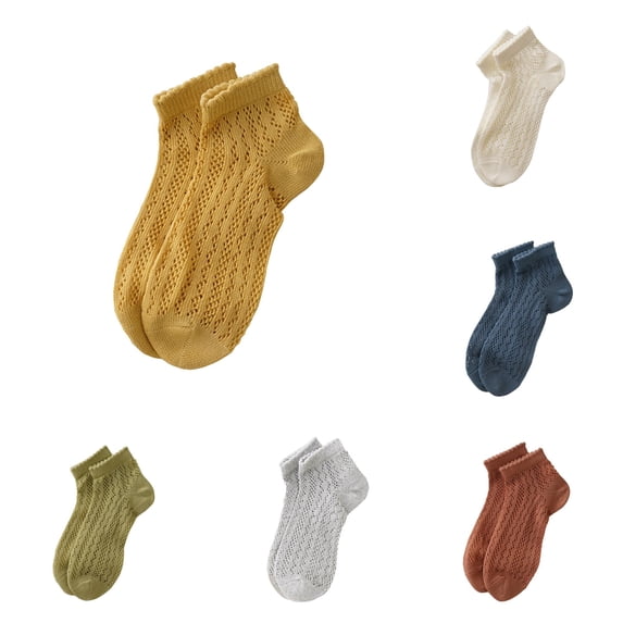 PMVFHDE Womens Socks Summer Thin Solid Cotton Breathable No Show Short Lace Socks