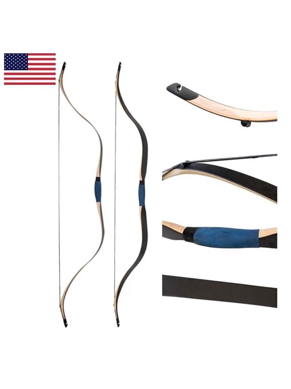 PMZ Handmade Traditional Recurve Bow 58" Fiberglass Bamboo Maple 20lbs