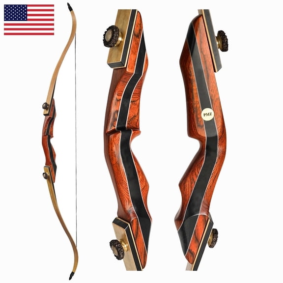 PMZ Takedown American Longbow Recurve Bow 60" Laminated Oak Limbs 55lbs