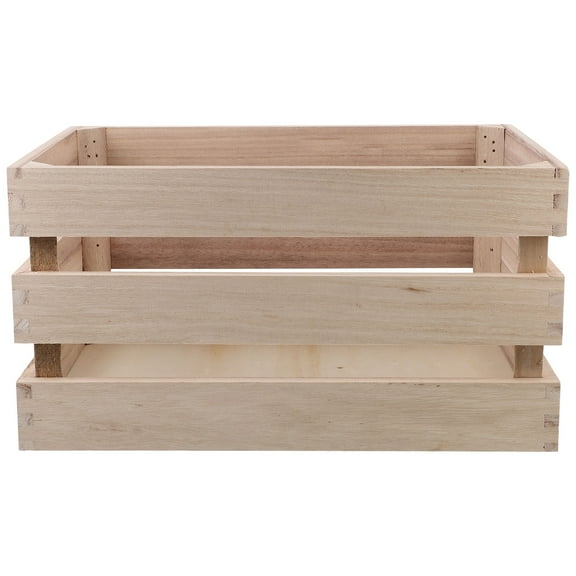 1pc Wooden Storage Box Display Basket Bamboo Storage Bin Cabinet Barrel Planter Unfinished Crates for Craft, Key Organizer, Fruit, Desktop