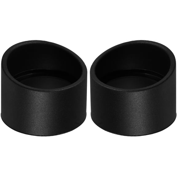 PTOOTP 2Pcs Black Cylinder Eyepiece Cups Rubber Cover for Microscope Lens