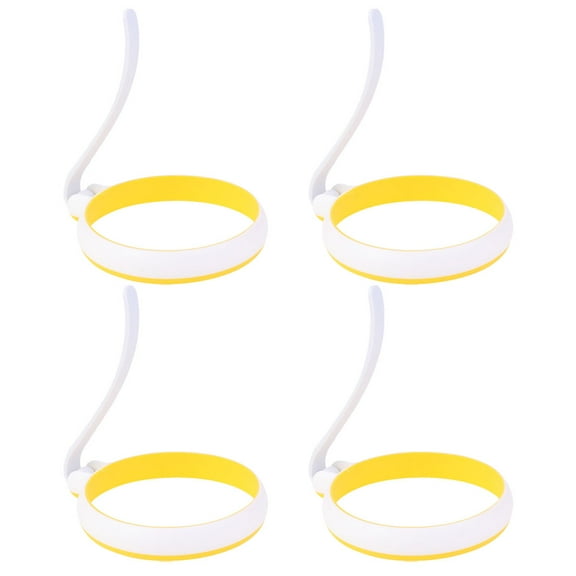 PTOOTP Set of 4 Round Yellow Silicone for Kitchen Cooking, Non-Stick and Safe to Use
