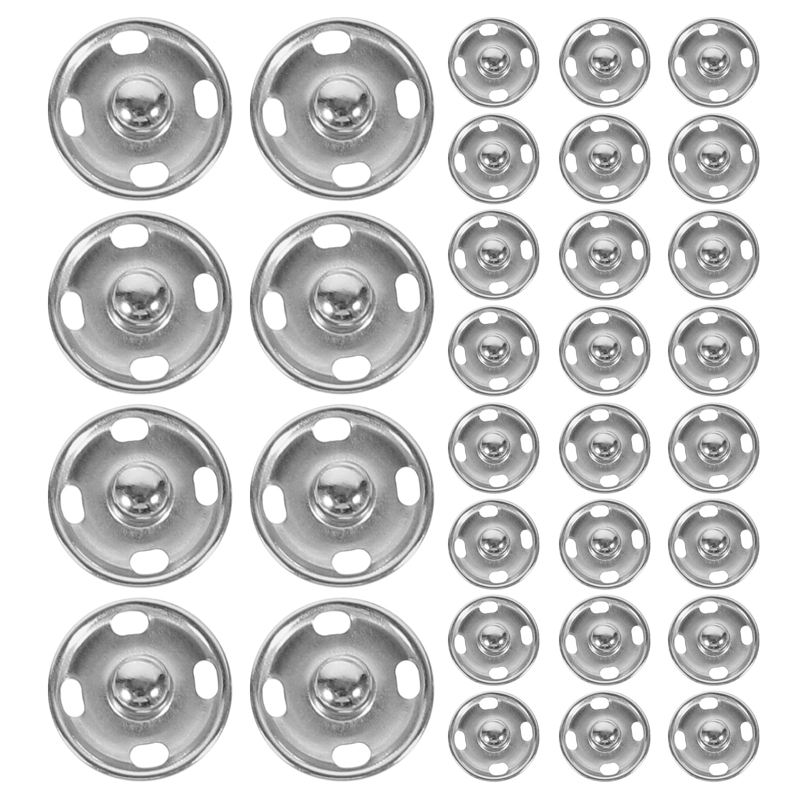 48 Pcs 6mm Silver Sew-on Snap Buttons - Mini Press Studs For Doll Clothes & DIY Garment Sewing