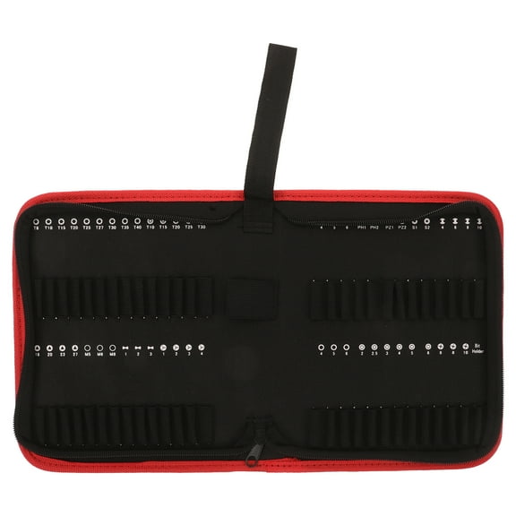 PTOOTP Black Oxford Cloth Drill Bit Storage Case Organizer, Tool Holder for Projects and Workshop Use