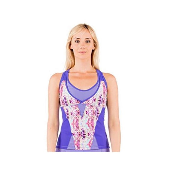 PN Jone 0G-Z0XQ-8K1J Women Built-in Bra Racerback Cycling Tank, Purple - Extra Large