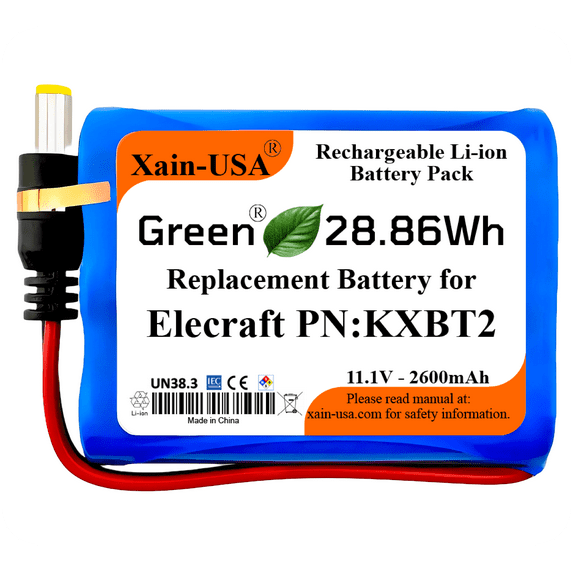 PN: KXBT2 Rechargeable Li-ion Battery. This 11.1V 2600mAh battery is a direct replacement for Elecraft KX2 and KH1 models, featuring our premium Xain-Xtra cells for over 1000 charge cycles.