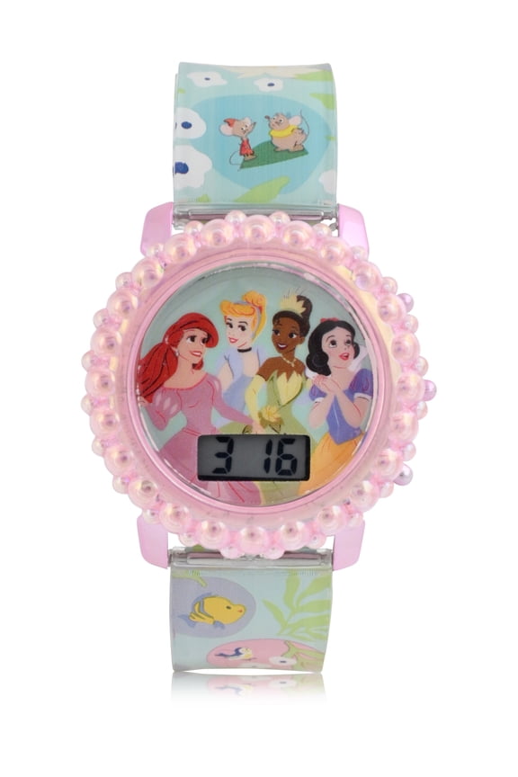 PN4592WM Princess Flashing Lights LCD Watch with Printed Strap