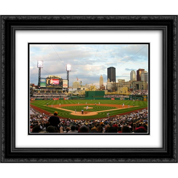 PNC Park 2x Matted 24x20 Black Ornate Framed Art Print from the Stadium Series