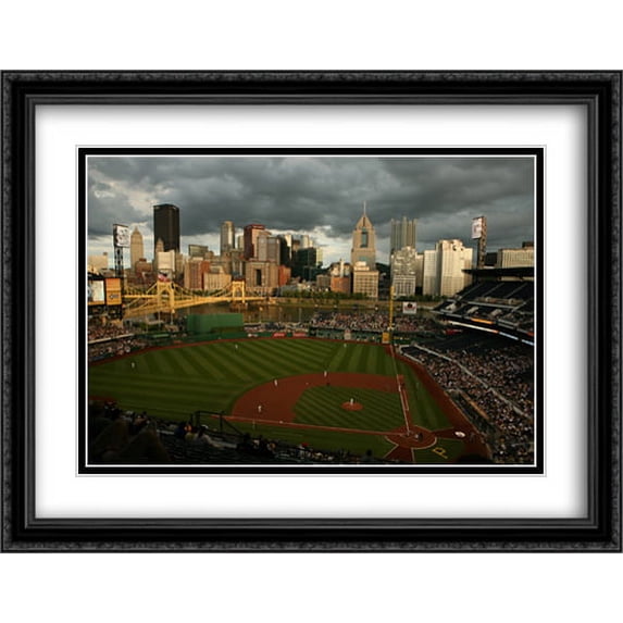 PNC Park 2x Matted 36x28 Large Black Ornate Framed Art Print from the Stadium Series