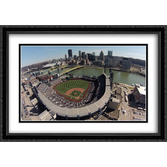 PNC Park 2x Matted 40x28 Large Black Ornate Framed Art Print from the Stadium Series