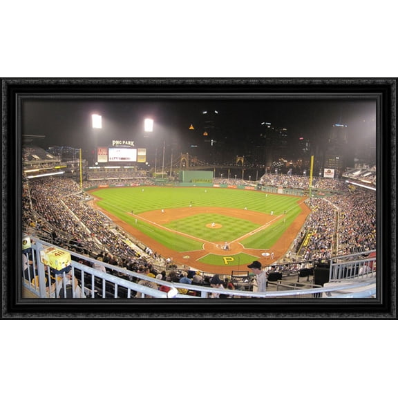 PNC Park 40x24 Large Black Ornate Wood Framed Canvas Art - Home of the Pittsburgh Pirates