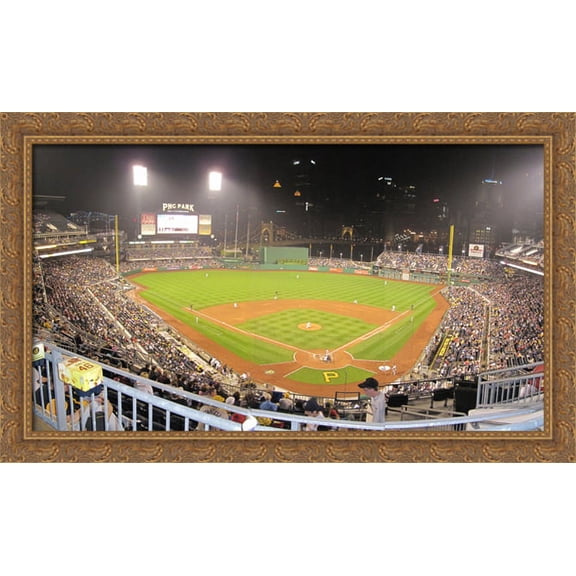 PNC Park 40x24 Large Gold Ornate Wood Framed Canvas Art - Home of the Pittsburgh Pirates