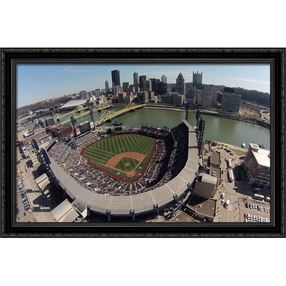 PNC Park 40x26 Large Black Ornate Wood Framed Canvas Art - Home of the Pittsburgh Pirates