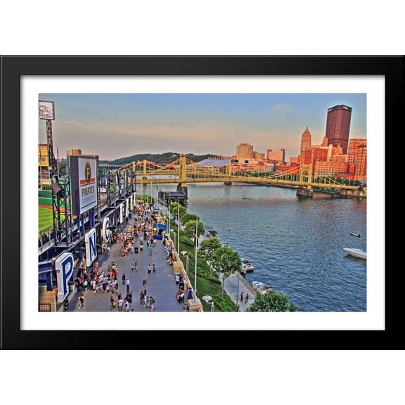 PNC Park 40x28 Large Black Wood Framed Print Art - Home of the Pittsburgh Pirates
