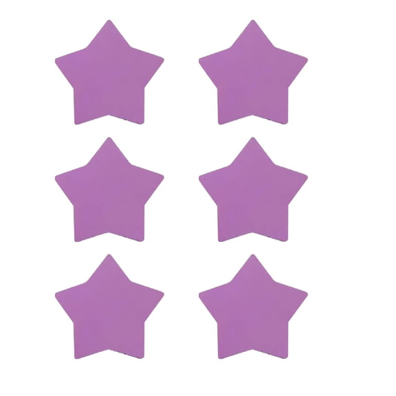 PNCF 6-Pack Star Shaped Sticky Notes, Fluorescent Neon Self-Stick Memo Pads for Textbook Annotation, Removable Adhesive Page Markers for Classroom Academic Study, Star