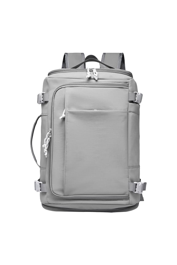 Laptop Rucksack, Multi-Pocket Commuter Bag with 16.9 Inch Computer Sleeve for Business Men Women, Water Resistant Tech Daypack, Gray