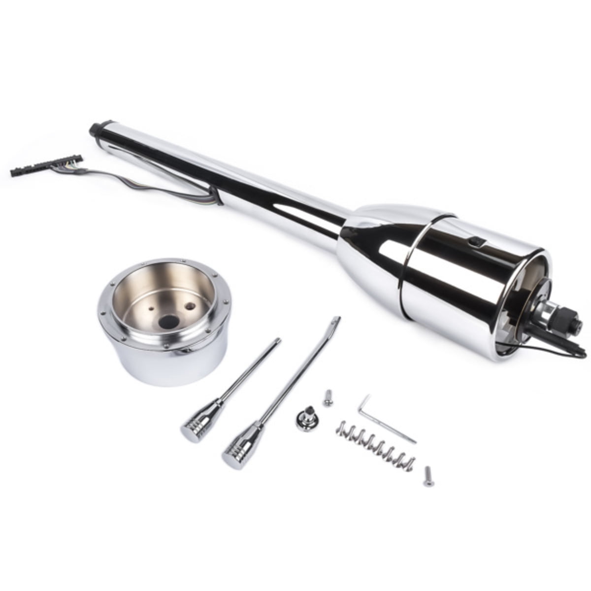32" Plain Steel Tilt Steering Column - Floor Shift, Painable, For Hot Rod & Street Rod