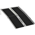 PNGCNG 4‘ Threshold Ramp Portable Wheelchair Ramp Carpeted Foldable