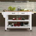 PNGCNG 57 inch Rolling Kitchen Island with Storage Kitchen Cart with