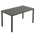 PNGCNG Disassemble rectangular dining table with straight feet MDF grey